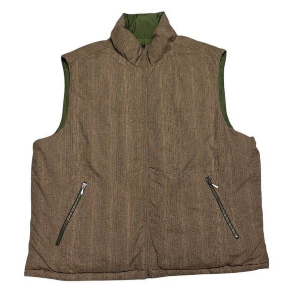 EDDIE BAUER REVERSIBLE GOOSE DOWN FILL Winter Puffer Parka Vest Mens 2XL - Picture 3 of 8